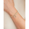 Forever Facets Diamond Accent Open Heart Charm 18K Yellow Gold Plated 7.25" Tennis Bracelet, Adult Female