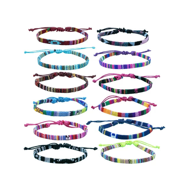 12 VSCO Bracelets for Teen Girls, VISCO Girl Braided Friendship Bracelets for Women and Men
