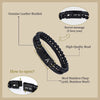 Leather Bracelet for Men Initial D Layered Black Beaded Bracelets I Love You Gifts for Him