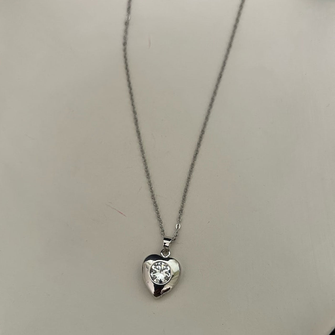 Minimalist Tiny Heart Silver Pendant Necklace