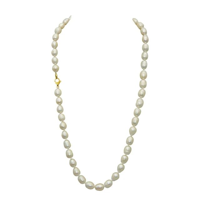 Veradorna White Natural 11-12mm Baroque Rice Shape Pearl