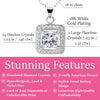 Pendant Necklace | Women's CZ Crystal Halo Necklace