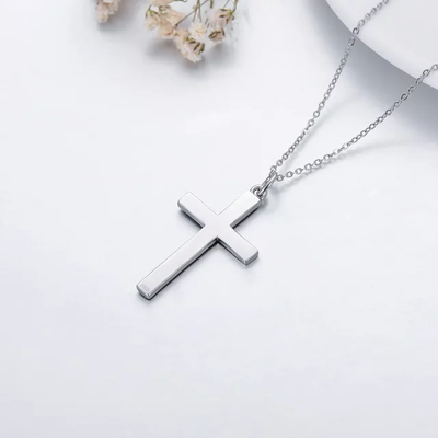 Coachuhhar Cross Necklace 925 Sterling Silver Cross Pendant Necklace with Abalone Shell Cross Jewelry Gifts for Women Men Girls