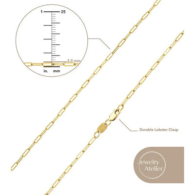 Jewelry Atelier Gold Chain Necklace Collection - 14K Solid Gold Filled Chain Necklaces