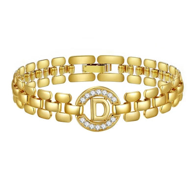 Apsvo D Letter Bracelet Gold Initial Bracelet Cubic