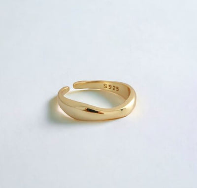 S925 Silver | Gold Curved Ring