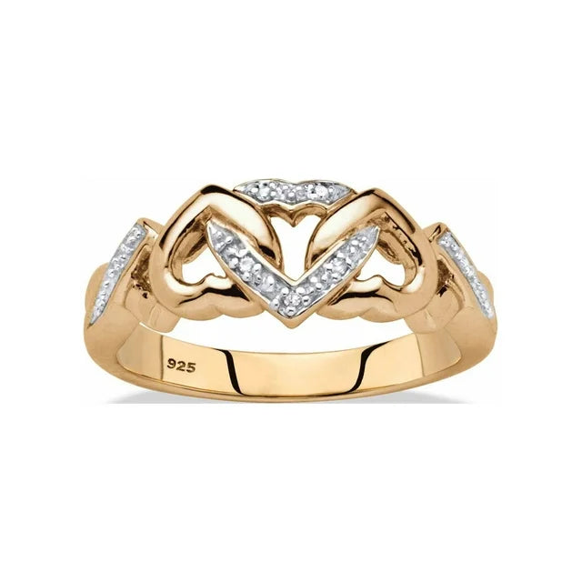 Palm Beach Jewelry Diamond Accent Interlocking Hearts Promise Ring