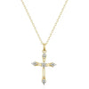 Forever Facets Fine Silver Plated Silver Tone Classic Cross Diamond Accent Pendant Necklace, 18"