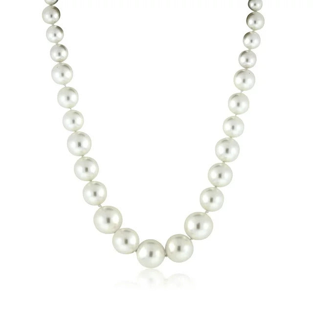 Gem Stone King White Shell Pearl Necklace For Women