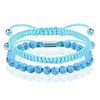 JSJOY Light Blue Beaded Bracelets for Men Boys Bracelet