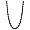 Metal Masters Black Plated Stainless Steel Men's Rope Chain Necklace 4MM 24" Lobster Lock