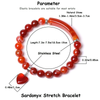 Natural sardonyx 8mm bracelet with heart charm Image with description