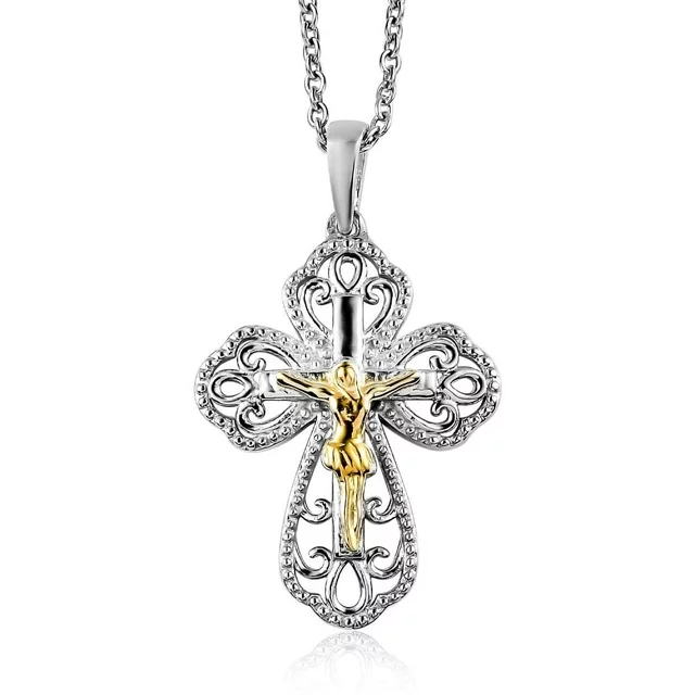 Silver Crucifix Necklace Women's