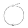 Sterling silver halo bracelet with cubic zirconia Image