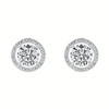 Cate & Chloe Ariel 18k White Gold Plated Silver Halo Stud Earrings | CZ Earrings for Women, Gift for Her