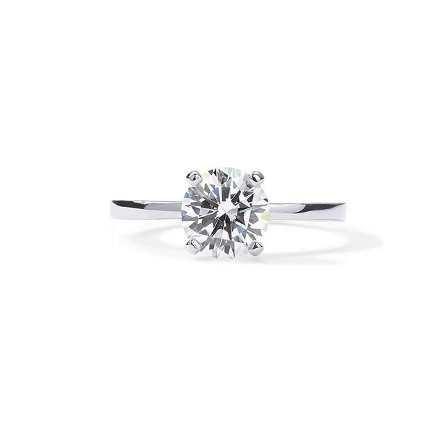 PAVOI 14K White Gold Plated Round Cut 1.5 CT Engagement Ring