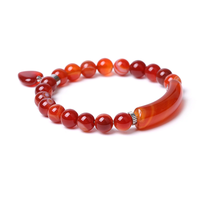 Vinchic 8mm sardonyx bracelet with love heart