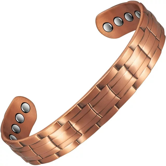 Wollet 99.9% Pure Copper Bracelets for Men Magnetic, with 8 Magnets Adjustable Bangles Jewelry Valentine's Day Gift