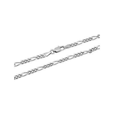 Mens Silver-Tone Stainless Steel Figaro Link Chain Necklace