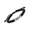 Believe by Brilliance Men's Stainless Steel, Onyx, and Triple Mapstone Bead Bolo Bracelet