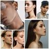 15 Pairs Stainless Steel Earrings, TSV Black Hoop Dangle Stud Cool Piercing Earrings Jewelry Set for Women Men