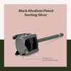 Sterling Silver Black Rhodium Round 3mm Black CZ Basket Set Earring