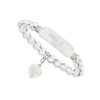 Vinchic 8mm clear quartz heart bracelet